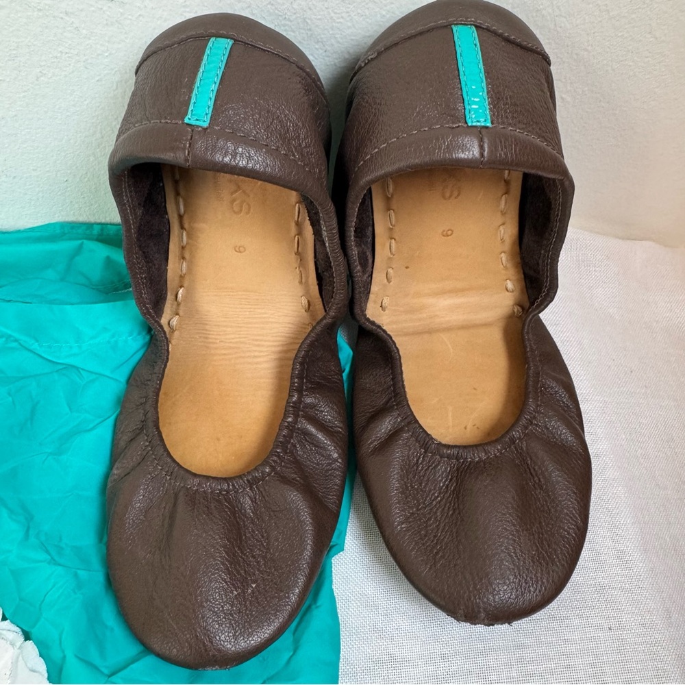 Tieks Brown Leather ballet flats office corporate events, comfy girly 0046 - Picture 16 of 17